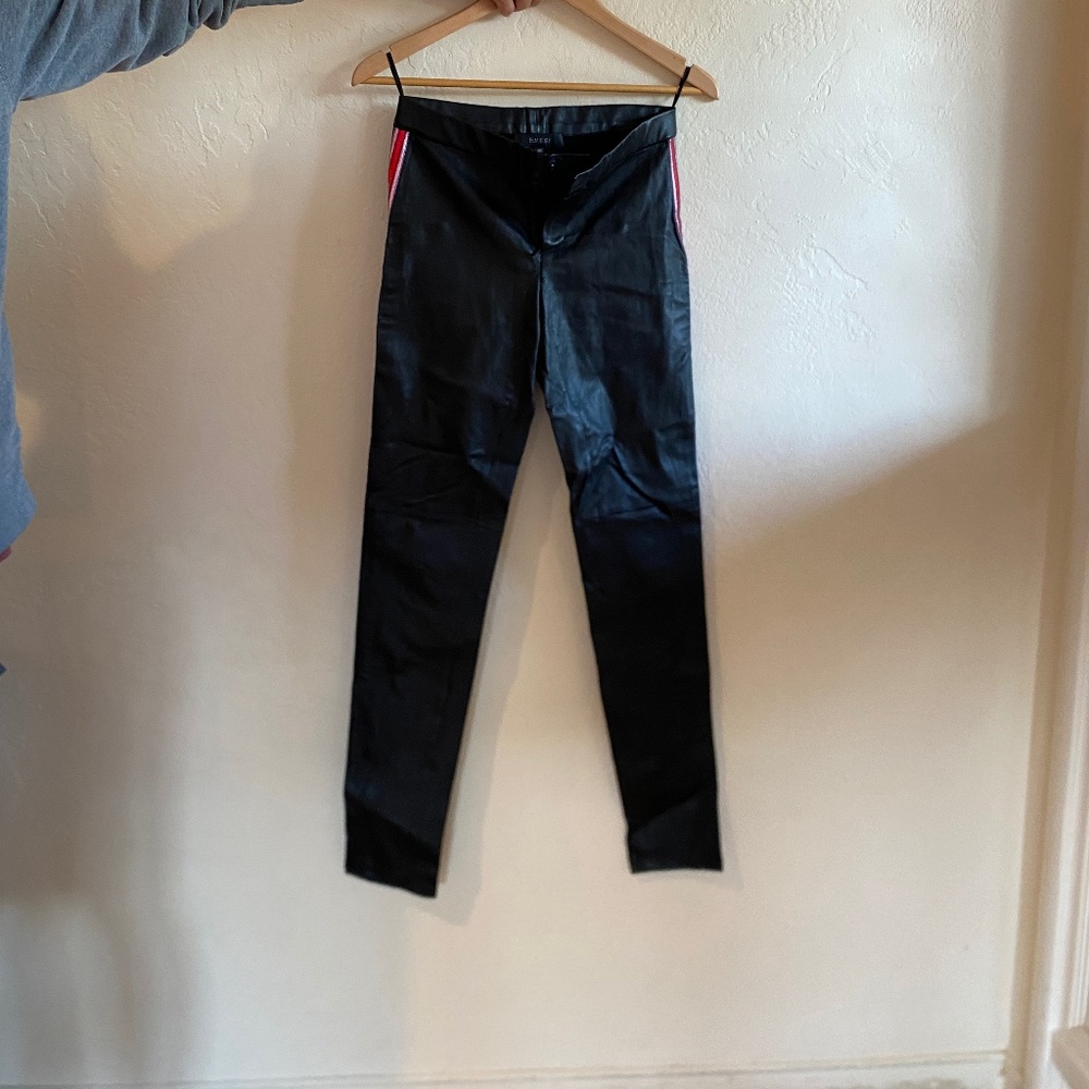 Gucci Black Leather Pants (size 40, size 4 small)